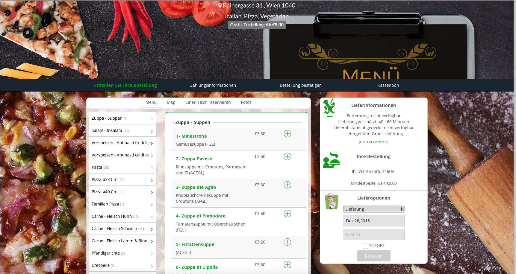 Online food ordering